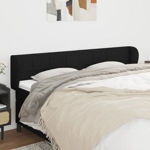 vidaXL Tăblie de pat cu aripioare negru 183x23x78/88 cm textil imagine