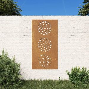 vidaXL Decorație perete de grădină 105x55 cm design frunze oțel Corten imagine