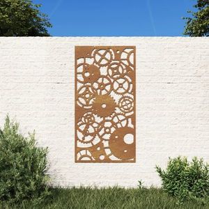 vidaXL Decor perete grădină 105x55 cm design roți zimțare oțel Corten imagine