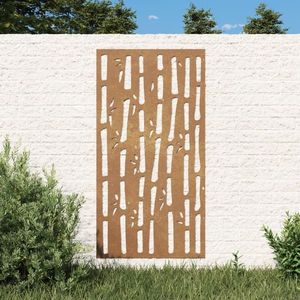vidaXL Decor perete de grădină 105x55 cm design bambus oțel Corten imagine