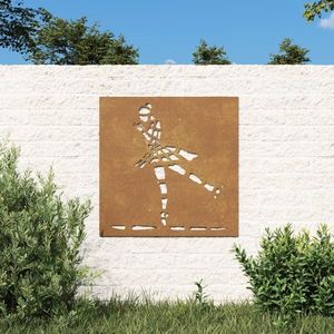 vidaXL Decor perete de grădină 55x55 cm design balerină oțel Corten imagine