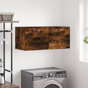 vidaXL Dulap de perete, stejar fumuriu, 80x36, 5x35 cm, lemn compozit imagine