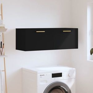vidaXL Dulap de perete, negru, 100x36, 5x35 cm, lemn compozit imagine