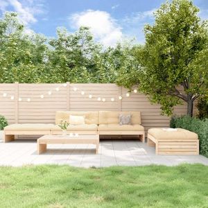vidaXL Set mobilier de grădină cu perne, 5 piese, lemn masiv imagine