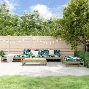 vidaXL Set mobilier de grădină cu perne, 5 piese, lemn de pin tratat imagine