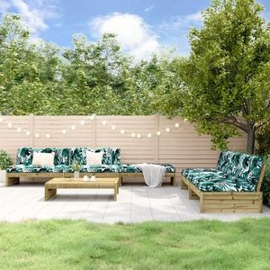 vidaXL Set mobilier de grădină cu perne, 6 piese, lemn de pin tratat imagine