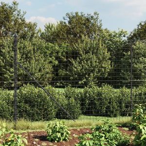 vidaXL Gard plasă de sârmă cu țăruși de fixare, antracit, 1, 4x25 m imagine