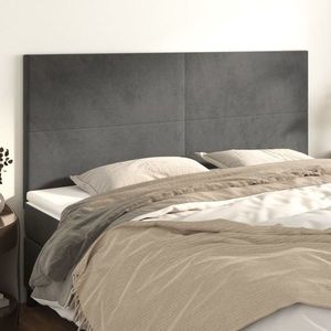 vidaXL Tăblii de pat, 4 buc, gri închis, 100x5x78/88 cm, catifea imagine
