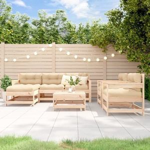 vidaXL Set mobilier de grădină cu perne, 7 piese, lemn masiv imagine