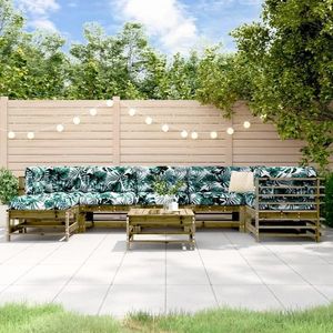 vidaXL Set mobilier de grădină cu perne, 8 piese, lemn de pin tratat imagine