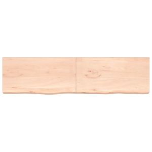 vidaXL Poliță de perete, 200x50x(2-6)cm, lemn masiv de stejar netratat imagine