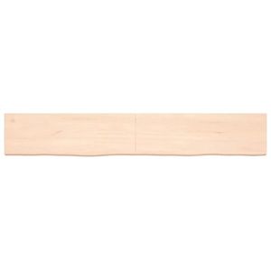 vidaXL Poliță de perete, 180x30x(2-4)cm, lemn masiv de stejar netratat imagine