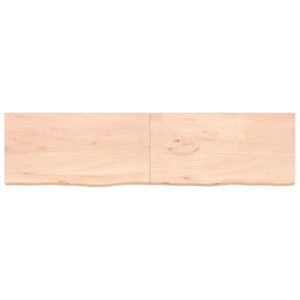 vidaXL Poliță de perete, 200x50x(2-4)cm, lemn masiv de stejar netratat imagine