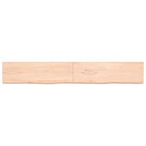 vidaXL Poliță de perete, 200x30x(2-6)cm, lemn masiv de stejar netratat imagine