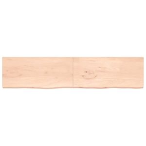 vidaXL Poliță de perete, 220x50x(2-4)cm, lemn masiv de stejar netratat imagine