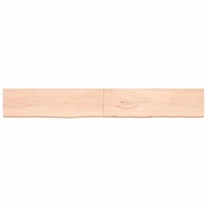 vidaXL Poliță de perete, 220x30x(2-4)cm, lemn masiv de stejar netratat imagine