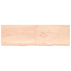 vidaXL Poliță de perete, 200x60x(2-4)cm, lemn masiv de stejar netratat imagine