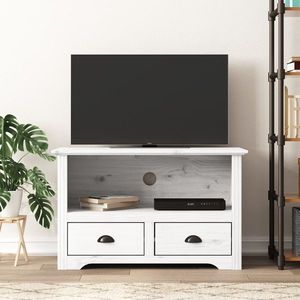 vidaXL Comodă TV cu 2 sertare „BODO” alb 91x43x56 cm lemn masiv de pin imagine