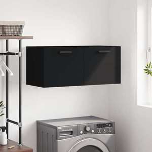 vidaXL Dulap de perete, negru, 80x36, 5x35 cm, lemn compozit imagine