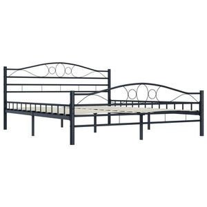 vidaXL Cadru de pat, negru, 140 x 200 cm, oțel imagine
