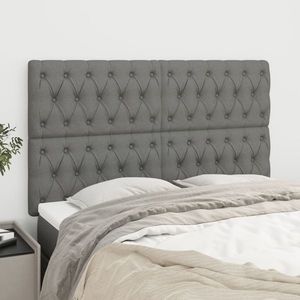 vidaXL Tăblii de pat, 4 buc, gri închis, 80x7x78/88 cm, textil imagine