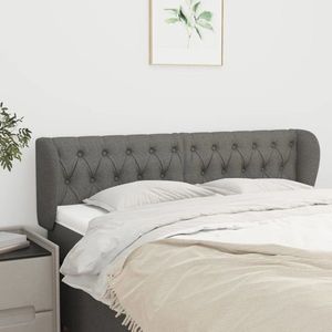 vidaXL Tăblie de pat cu aripioare gri închis 163x23x78/88 cm textil imagine