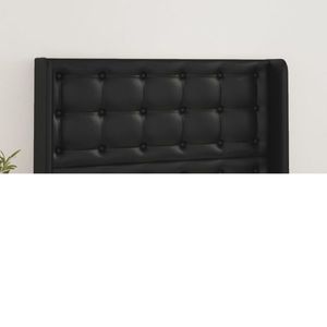 vidaXL Tăblie de pat cu aripioare, negru, 103x16x118/128 cm, piele eco imagine