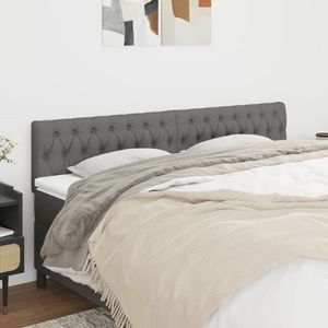 vidaXL Tăblii de pat, 2 buc, gri închis, 100x7x78/88 cm, textil imagine