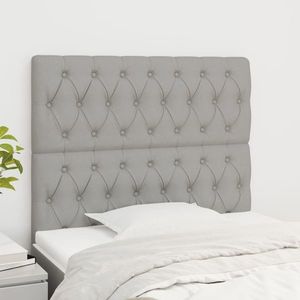 vidaXL Tăblii de pat, 2 buc, gri deschis, 100x7x78/88 cm, textil imagine