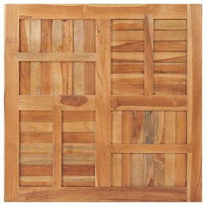 vidaXL Blat de masă pătrată, 90 x 90 x 2, 5 cm, lemn masiv de tec imagine