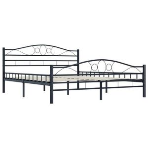 vidaXL Cadru de pat, negru, 160 x 200 cm, oțel imagine