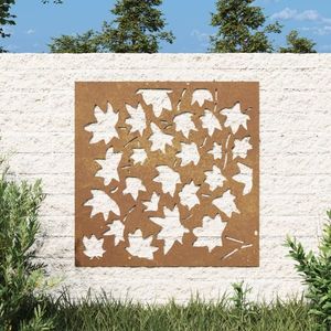 vidaXL Decorațiune perete grădină, 55x55cm, oțel corten, frunze arțar imagine