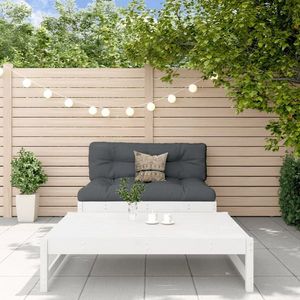 vidaXL Set mobilier de grădină cu perne, 2 piese, alb, lemn masiv imagine