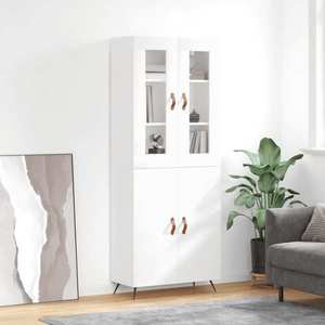 vidaXL Dulap înalt, alb extralucios, 69, 5x34x180 cm, lemn compozit imagine