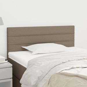 vidaXL Tăblie de pat, gri taupe, 80x5x78/88 cm, textil imagine