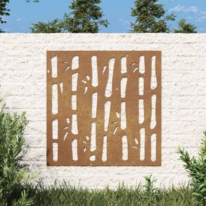 vidaXL Decor perete de grădină 55x55 cm design bambus oțel Corten imagine