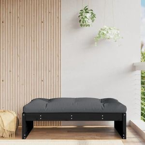 vidaXL Taburet de grădină, 120x80 cm, negru, lemn masiv de pin imagine