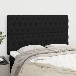 vidaXL Tăblii de pat, 4 buc, negru, 80x7x78/88 cm, textil imagine