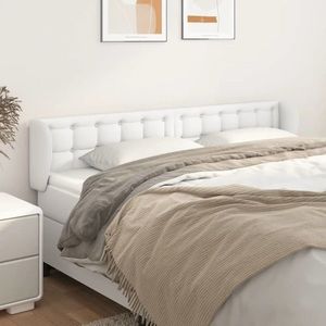 vidaXL Tăblie de pat cu aripioare alb 203x23x78/88 cm piele ecologică imagine