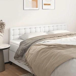 vidaXL Tăblii de pat, 2 buc, alb, 100x5x78/88 cm, piele ecologică imagine