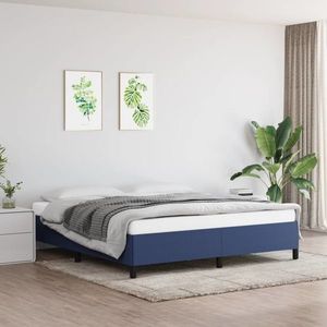 vidaXL Cadru de pat, albastru, 160 x 200 cm, material textil imagine