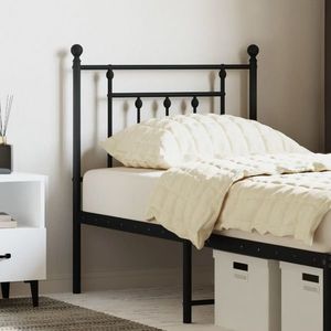 vidaXL Tăblie de pat metalică, negru, 75 cm imagine