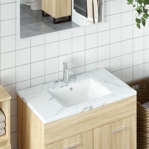 vidaXL Chiuvetă de baie albă 47, 5x35x19, 5 cm, dreptunghiular, ceramică imagine