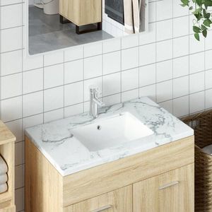 vidaXL Chiuvetă de baie, alb, 50x40, 5x18, 5 cm, pătrată, ceramică imagine
