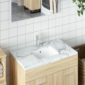 vidaXL Chiuvetă de baie, alb, 39x30x18, 5 cm, pătrată, ceramică imagine