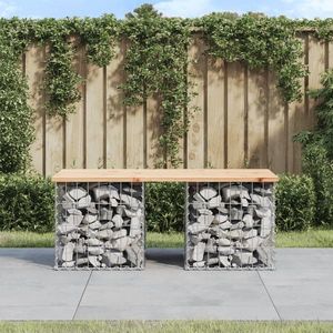 vidaXL Bancă de grădină, design gabion, 103x44x42cm, lemn masiv de pin imagine