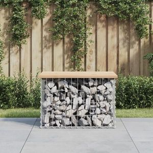 vidaXL Bancă de grădină, design gabion, 63x44x42 cm, lemn masiv de pin imagine