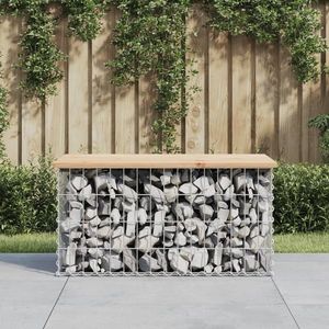 vidaXL Bancă de grădină, design gabion, 83x44x42 cm, lemn masiv de pin imagine