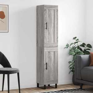 vidaXL Dulap înalt, gri sonoma, 34, 5x34x180 cm, lemn prelucrat imagine