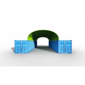 Acoperis Container 6x6 m - 36m² - verde - Corturi24 imagine